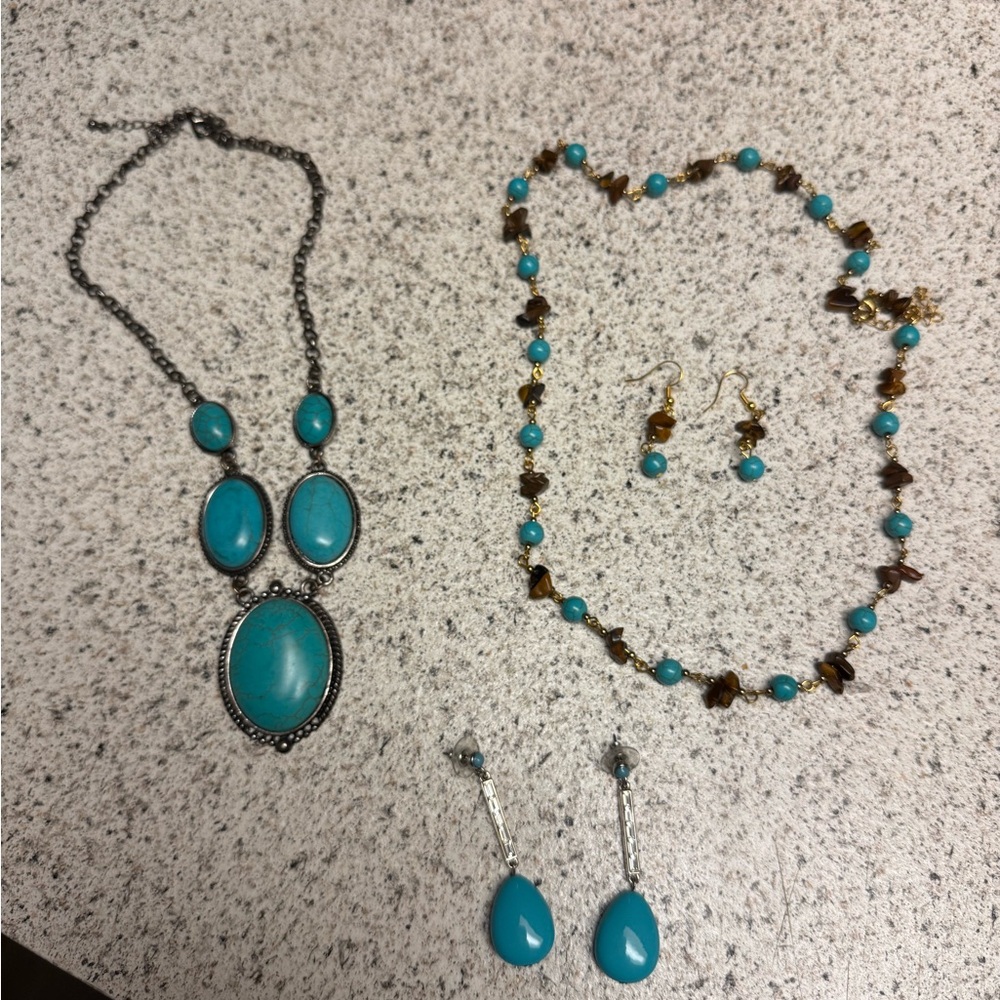 Turquoise and Silver Jewelry Set